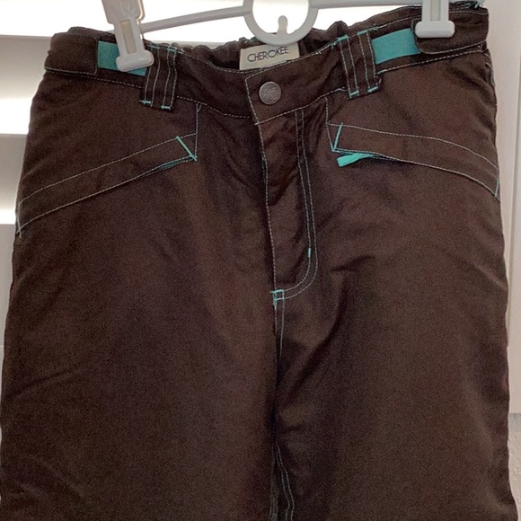 Cherokee Brown Snow Pants, Size Large 10/12, like new condition (see notes) - Picture 3 of 8